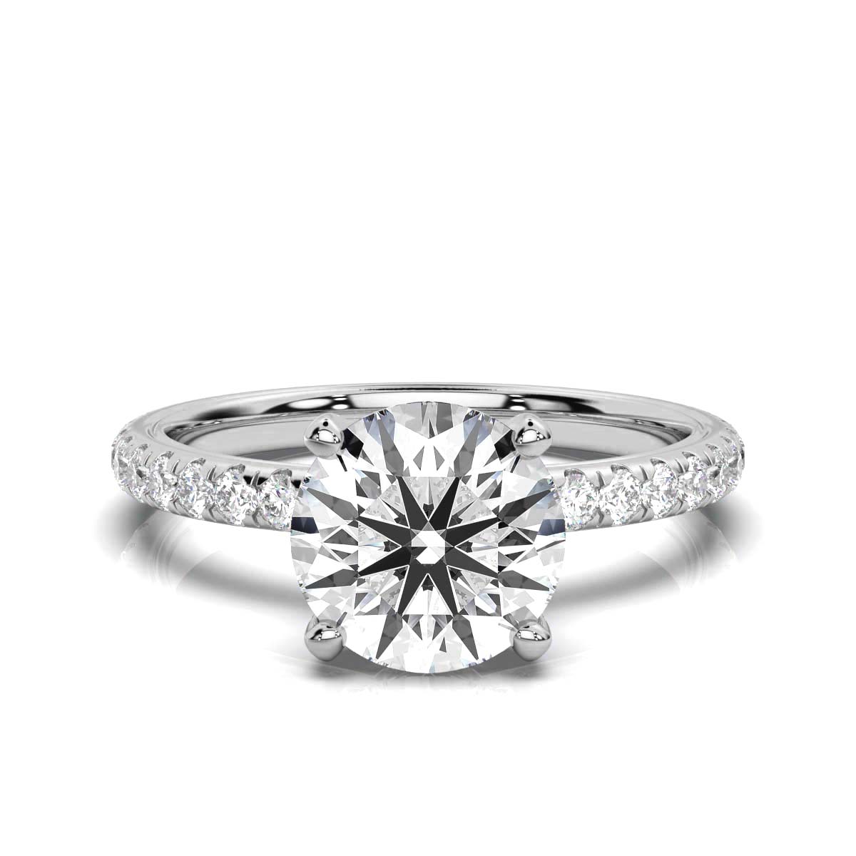 14K White Gold Georgia Accents Lab Grown Diamond Engagement Ring (2/3 ct. tw)