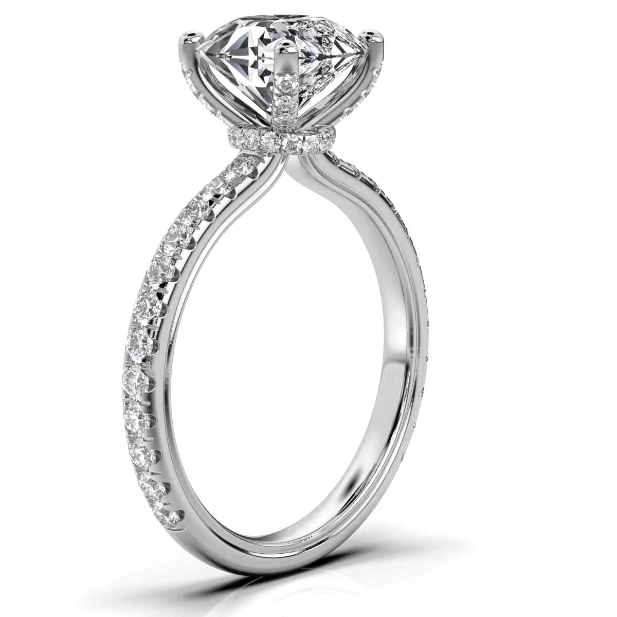 14K White Gold Georgia Accents Lab Grown Diamond Engagement Ring (2/3 ct. tw)