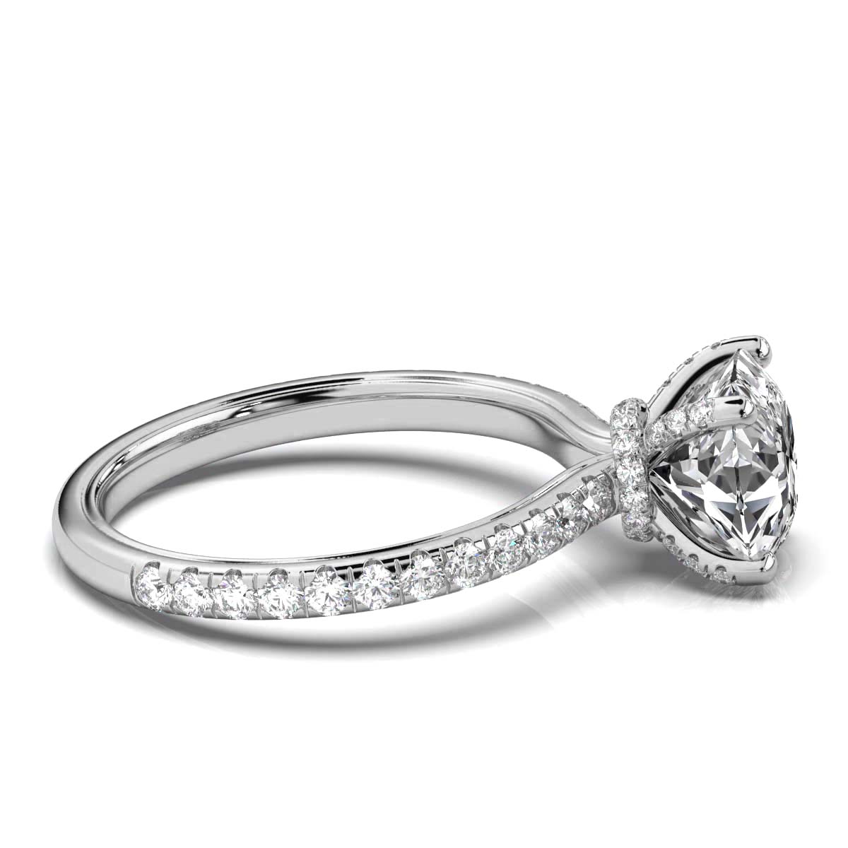 14K White Gold Georgia Accents Lab Grown Diamond Engagement Ring (2/3 ct. tw)