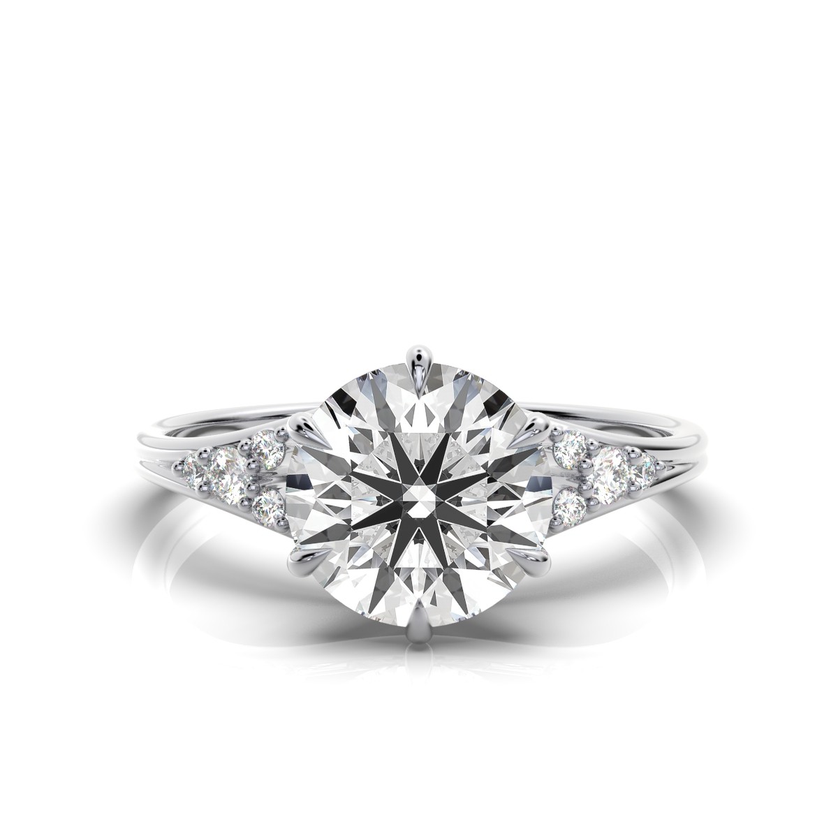 14K White Gold Karina Nature Inspired Lab Grown Diamond Ring (1/10 ct. tw)