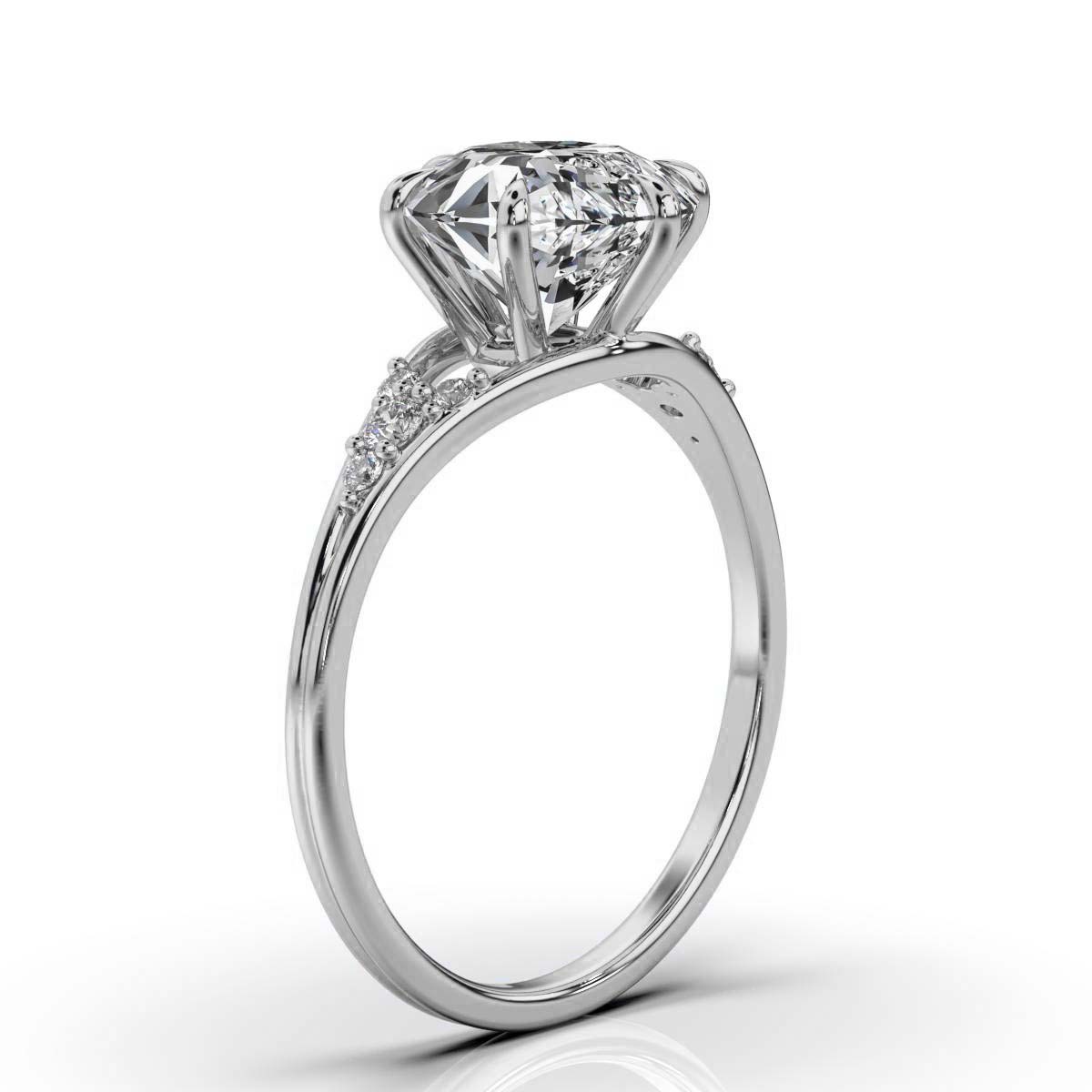 14K White Gold Karina Nature Inspired Lab Grown Diamond Ring (1/10 ct. tw)