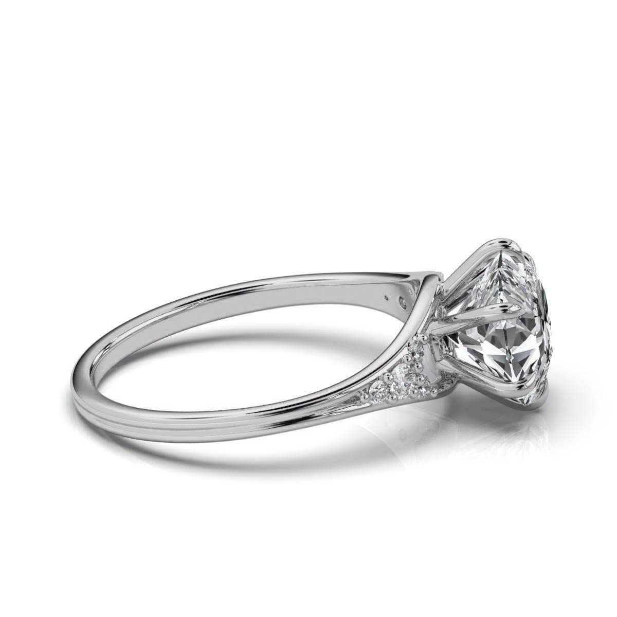 14K White Gold Karina Nature Inspired Lab Grown Diamond Ring (1/10 ct. tw)