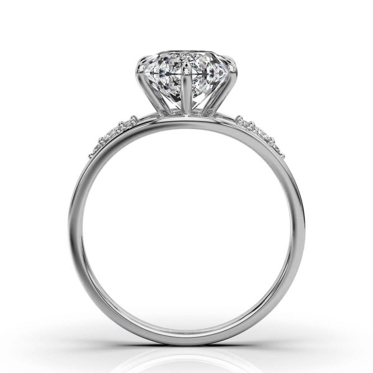 14K White Gold Karina Nature Inspired Lab Grown Diamond Ring (1/10 ct. tw)