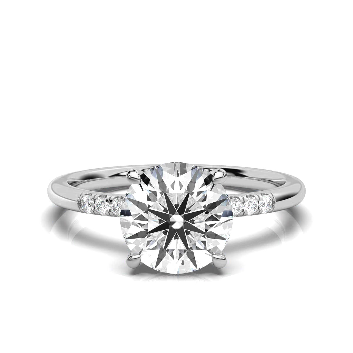 14K White Gold Haisley Accents Lab Grown Diamond Engagement Ring (1/20 ct. tw)