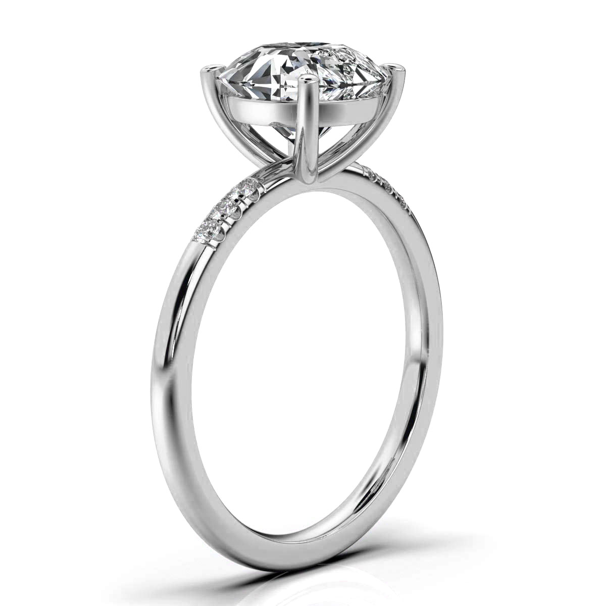 14K White Gold Haisley Accents Lab Grown Diamond Engagement Ring (1/20 ct. tw)
