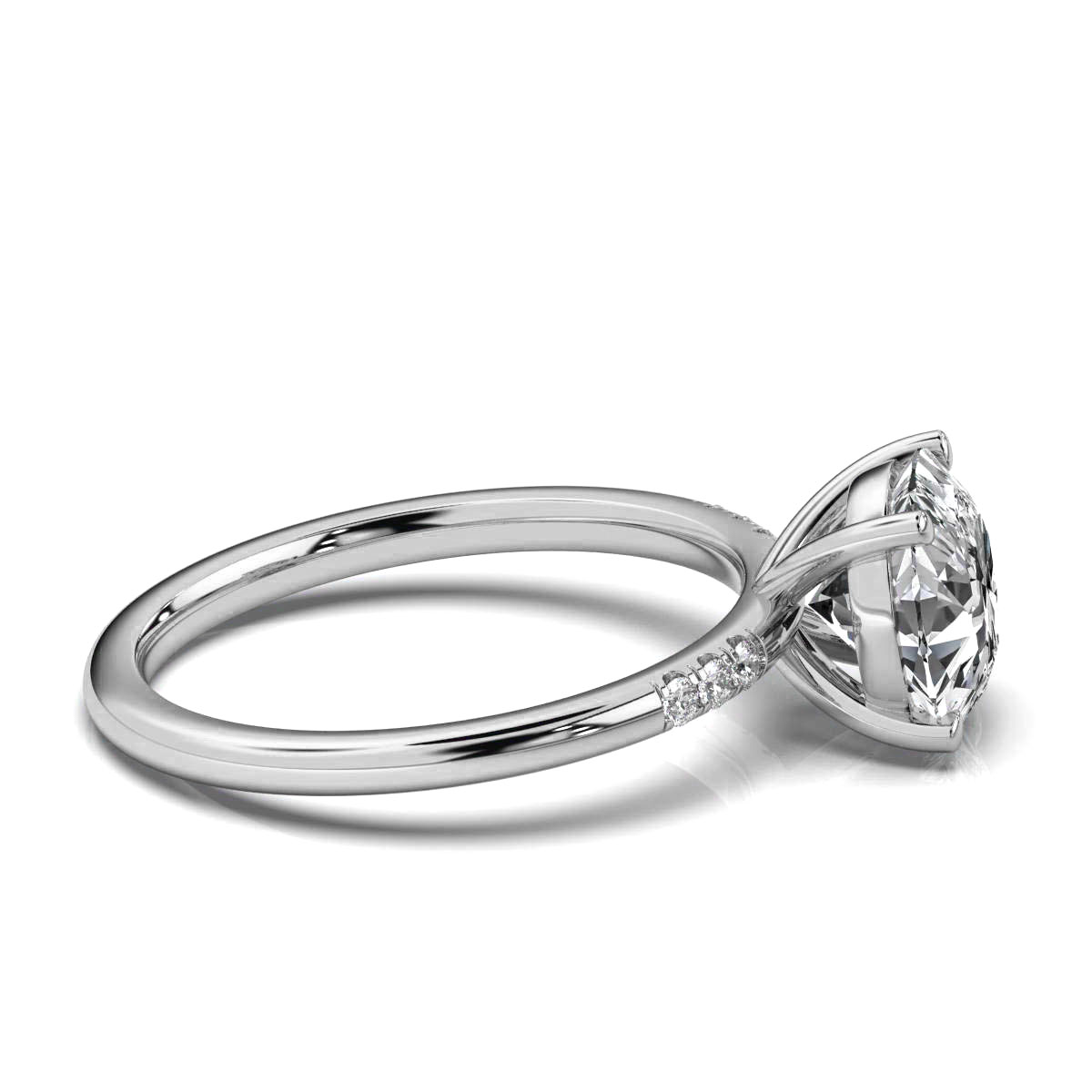 14K White Gold Haisley Accents Lab Grown Diamond Engagement Ring (1/20 ct. tw)