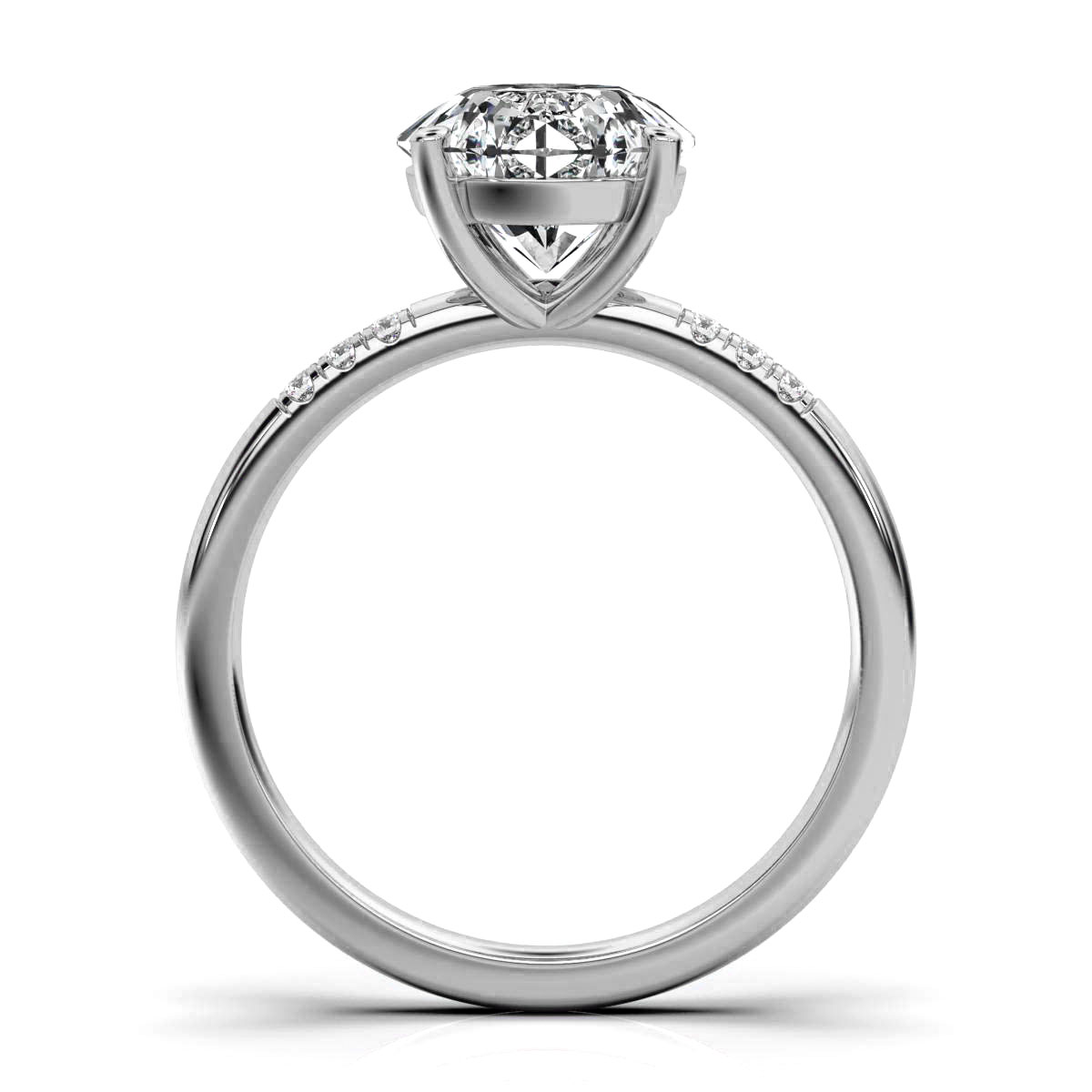 14K White Gold Haisley Accents Lab Grown Diamond Engagement Ring (1/20 ct. tw)