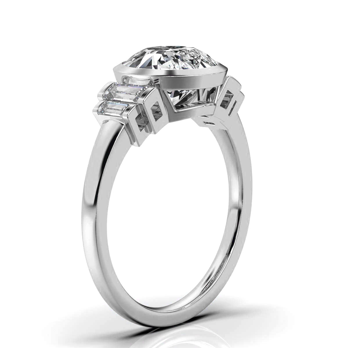 14K White Gold Polina Accents Lab Grown Diamond Ring (2/5 ct. tw)