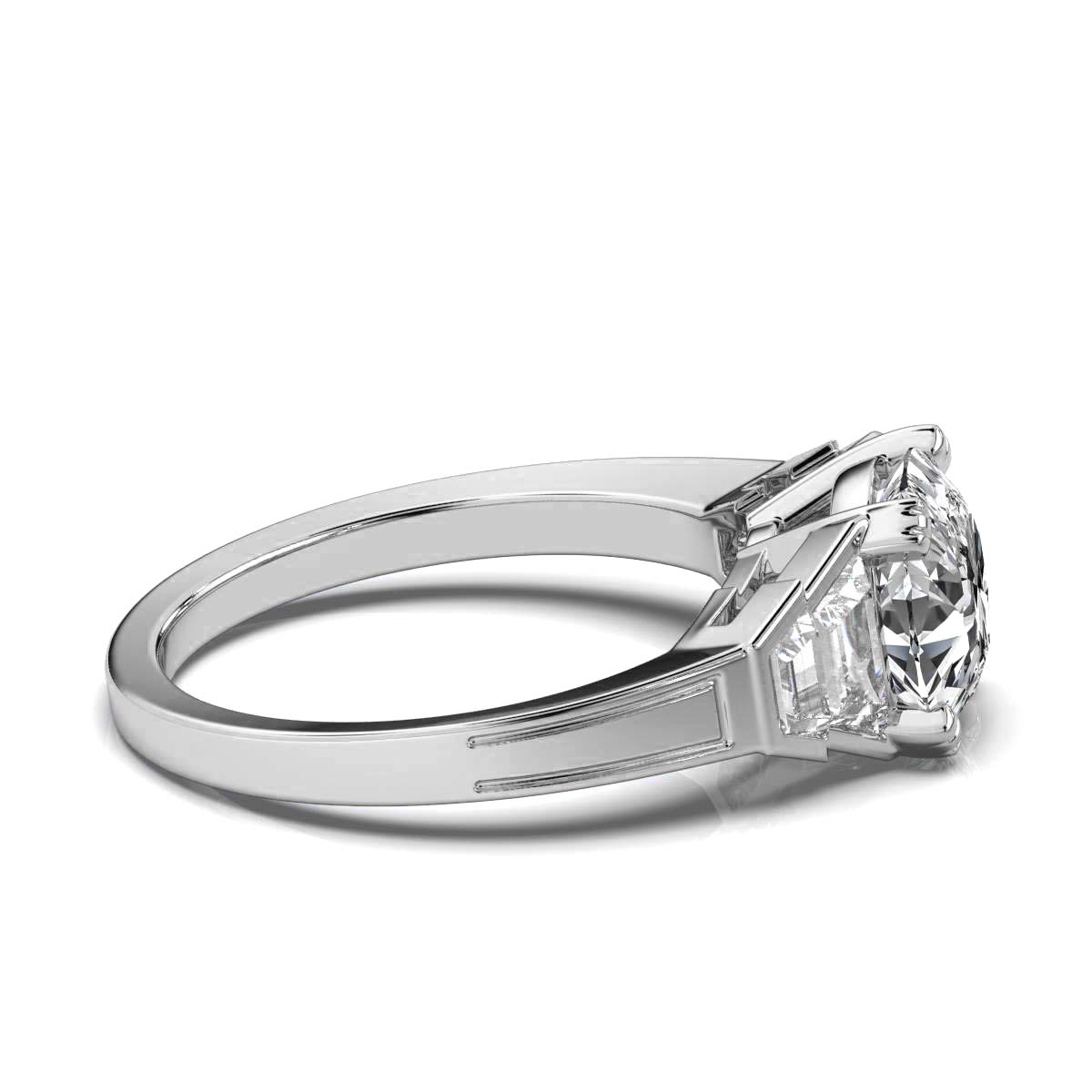 14K White Gold Amalia Trapezoid Lab Grown Diamond Accents Ring (1 1/2 ct. tw)