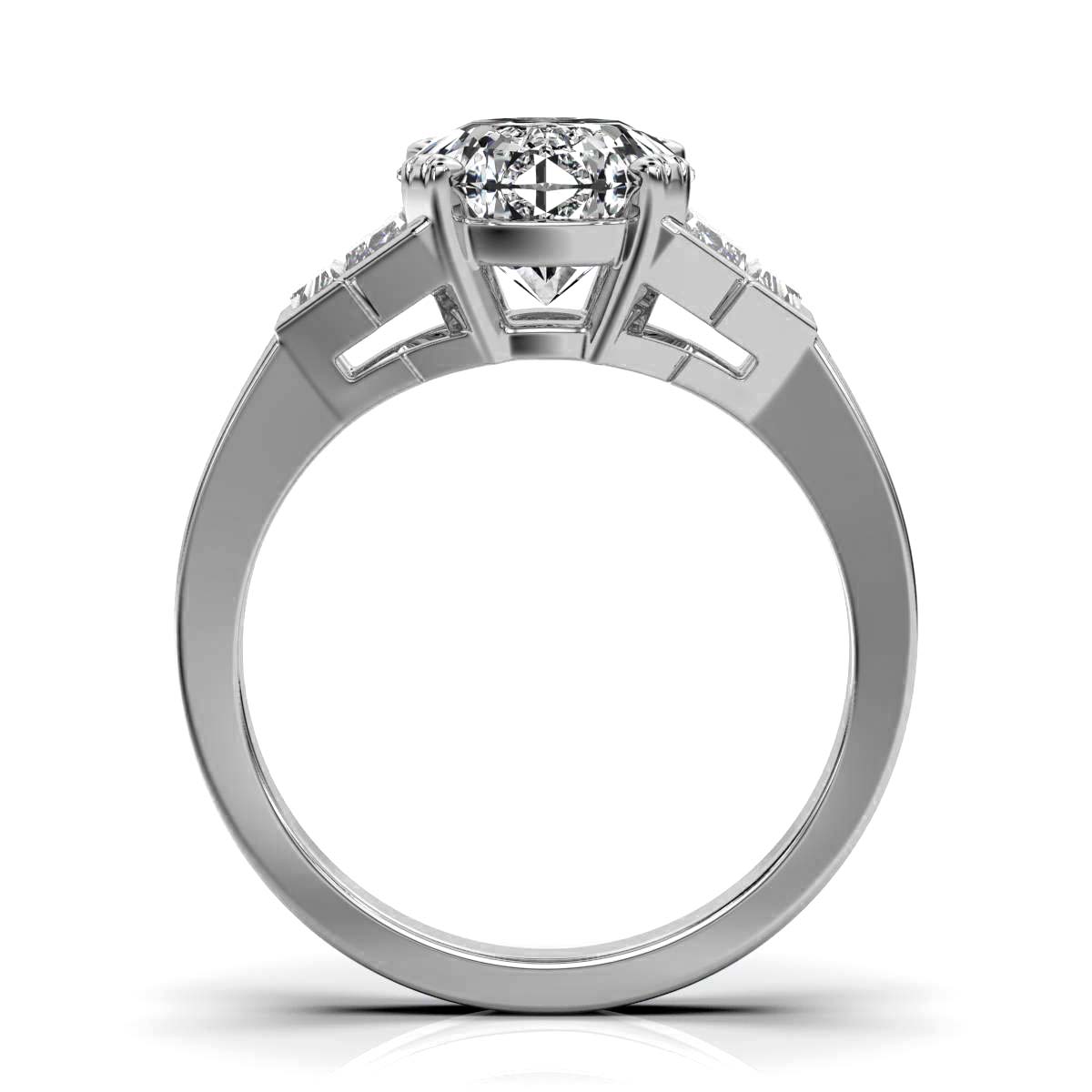 14K White Gold Amalia Trapezoid Lab Grown Diamond Accents Ring (1 1/2 ct. tw)