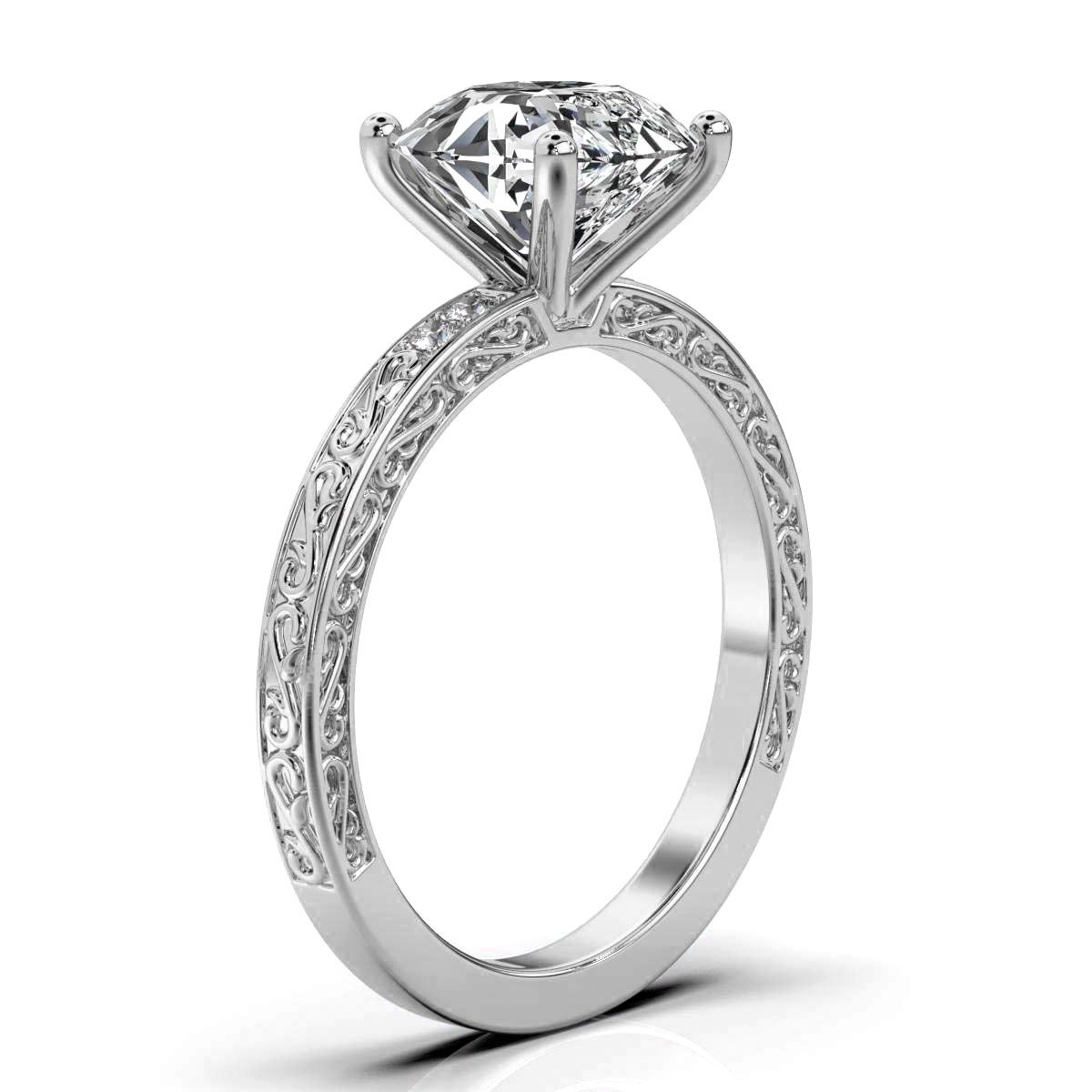 14K White Gold Astrid Nature Inspired Lab Grown Diamond Ring (1/20 ct. tw)
