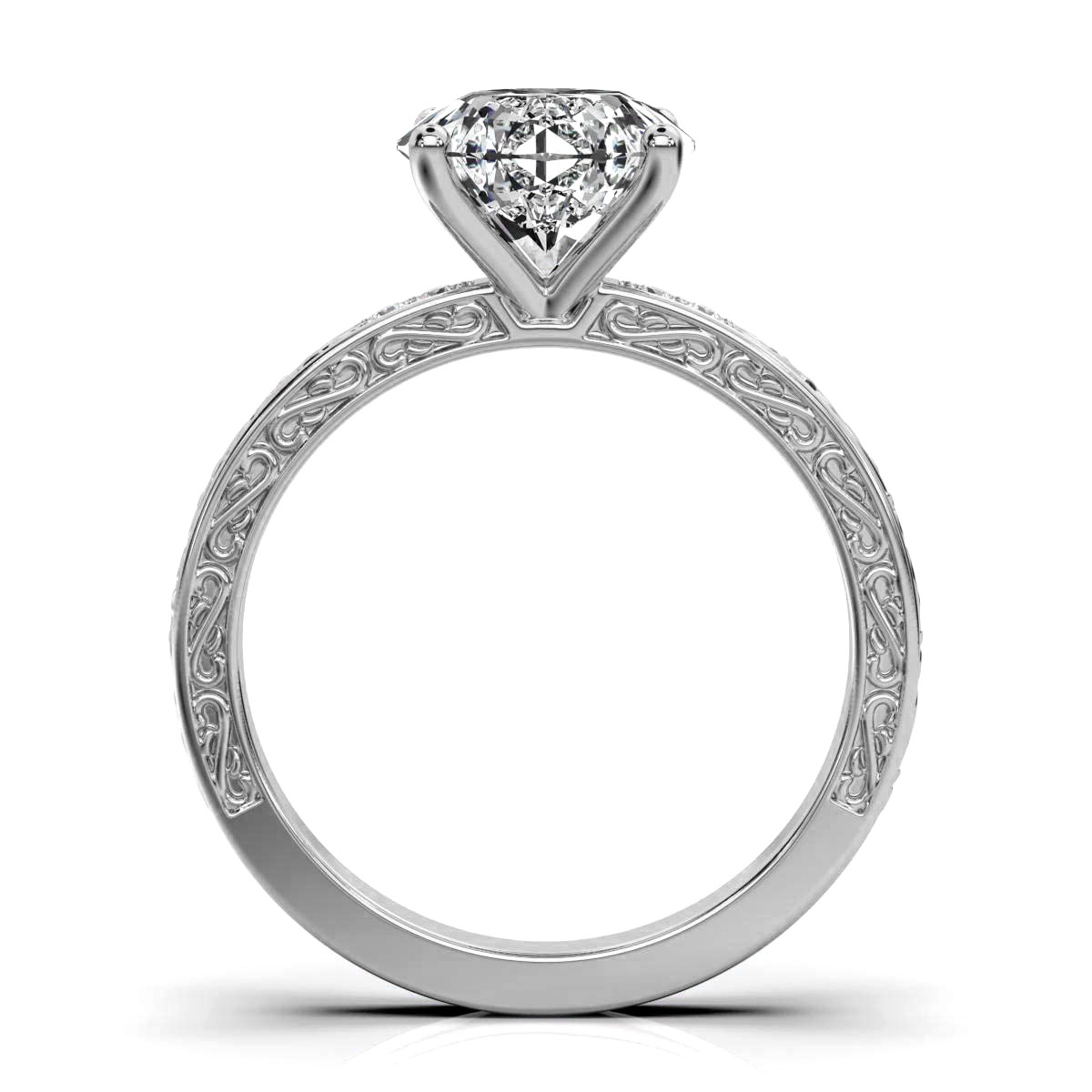 14K White Gold Astrid Nature Inspired Lab Grown Diamond Ring (1/20 ct. tw)