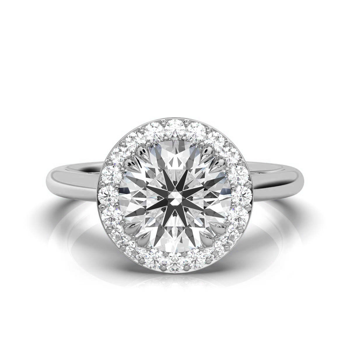 14K White Gold Daleyza Halo Lab Grown Diamond Engagement Ring (1/3 ct. tw)