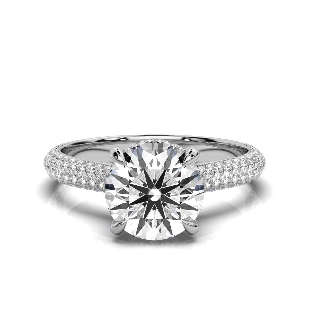 14K White Gold Calliope Accents Lab Grown Diamond Engagement Ring (1 ct. tw)