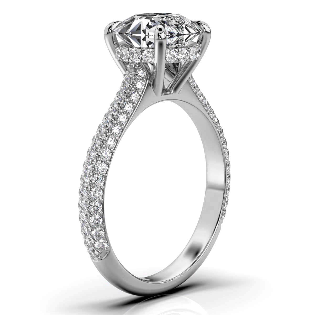 14K White Gold Calliope Accents Lab Grown Diamond Engagement Ring (1 ct. tw)