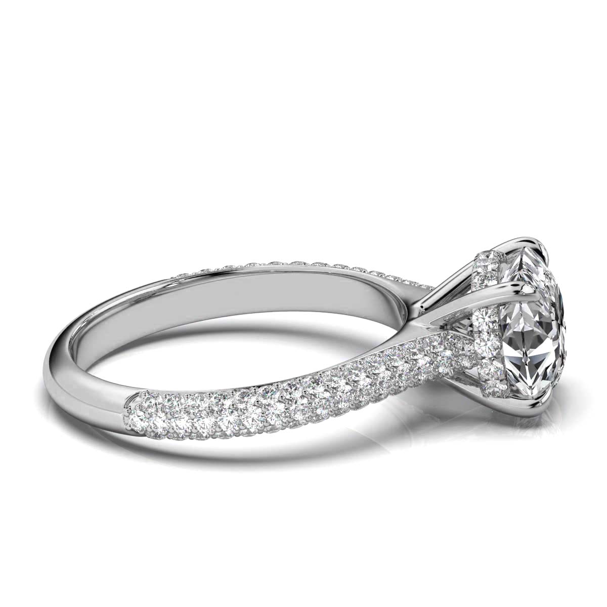 14K White Gold Calliope Accents Lab Grown Diamond Engagement Ring (1 ct. tw)