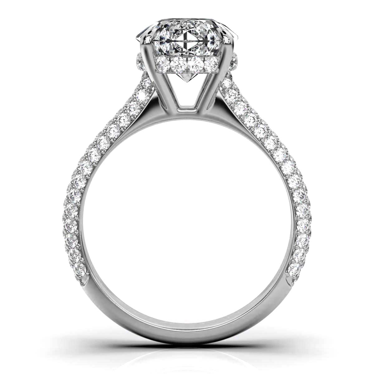 14K White Gold Calliope Accents Lab Grown Diamond Engagement Ring (1 ct. tw)