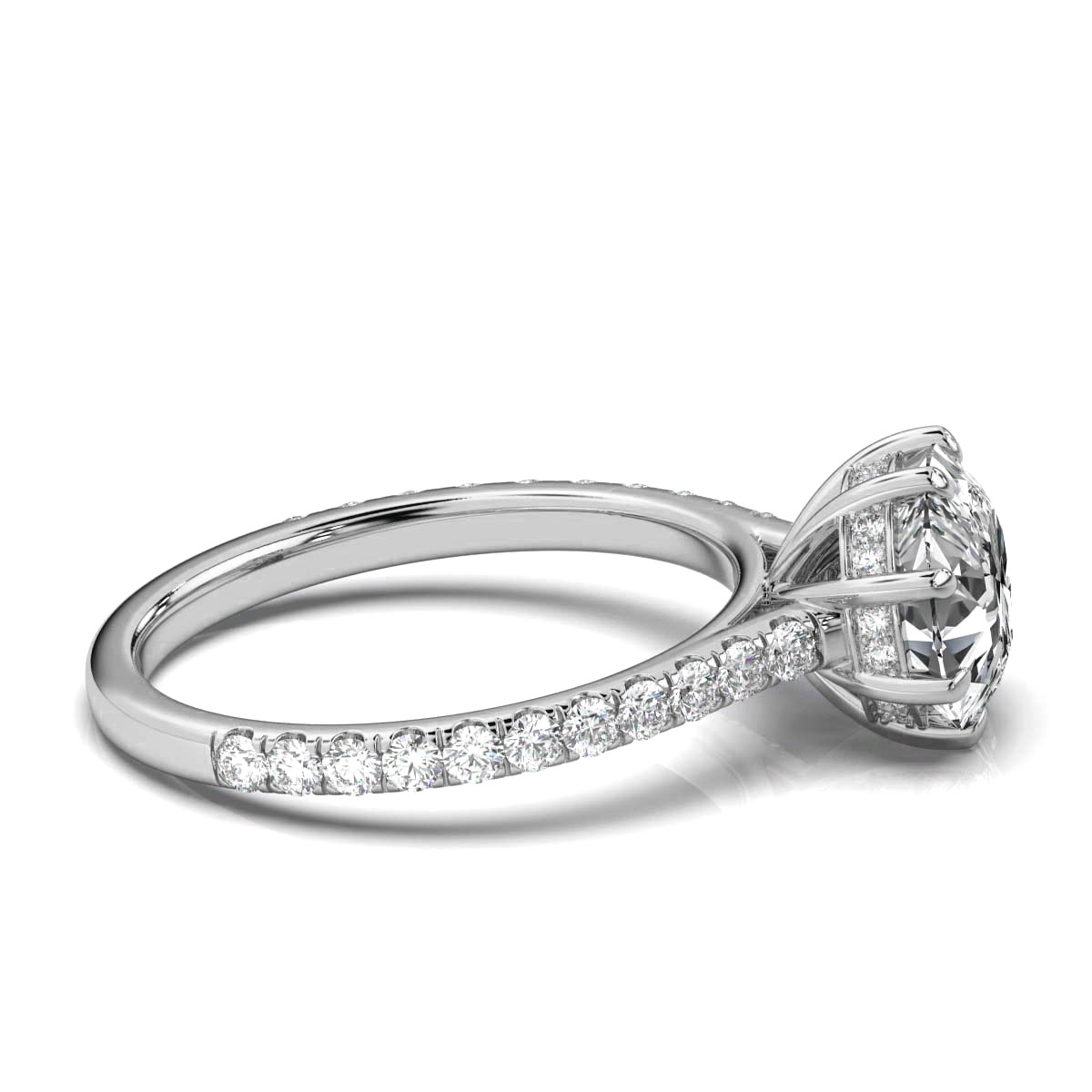 14K White Gold Clara Hidden Accents Lab Grown Diamond Engagement Ring (2/5 ct. tw)