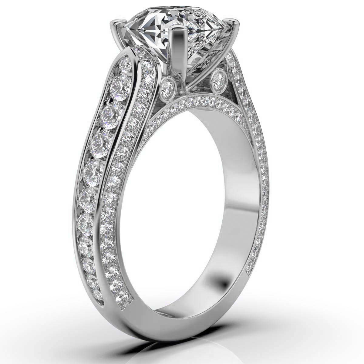14K White Gold Daniela Channel Set Lab Grown Diamond Ring (1 2/5 ct. tw)
