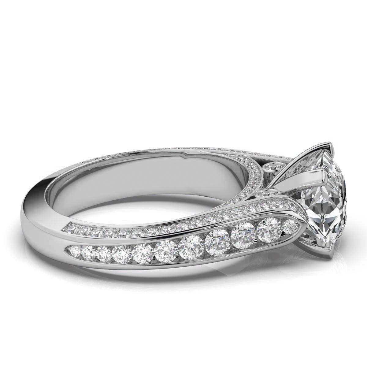 14K White Gold Daniela Channel Set Lab Grown Diamond Ring (1 2/5 ct. tw)