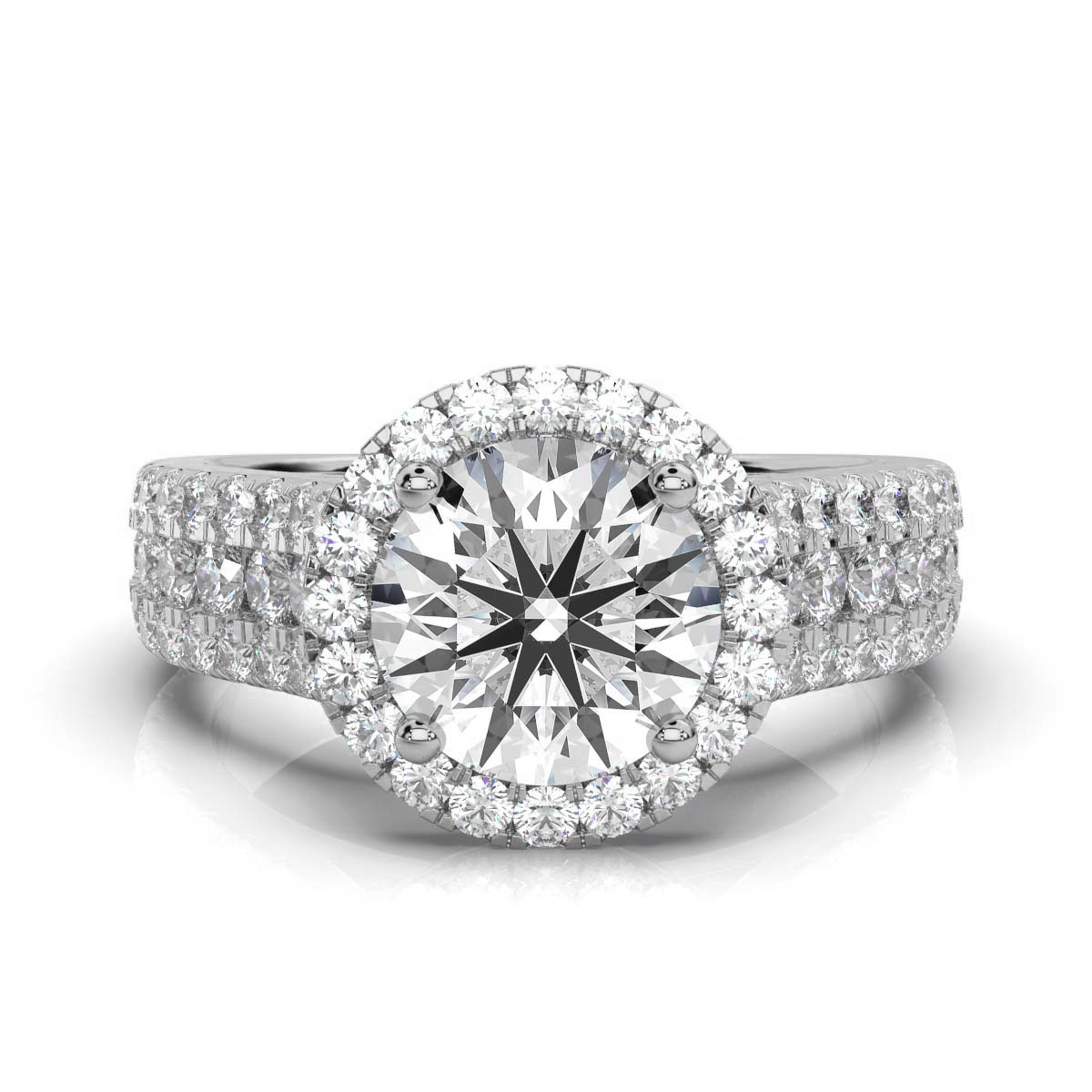 14K White Gold Scarlett Halo Lab Grown Diamond Engagement Ring (1 1/2 ct. tw)