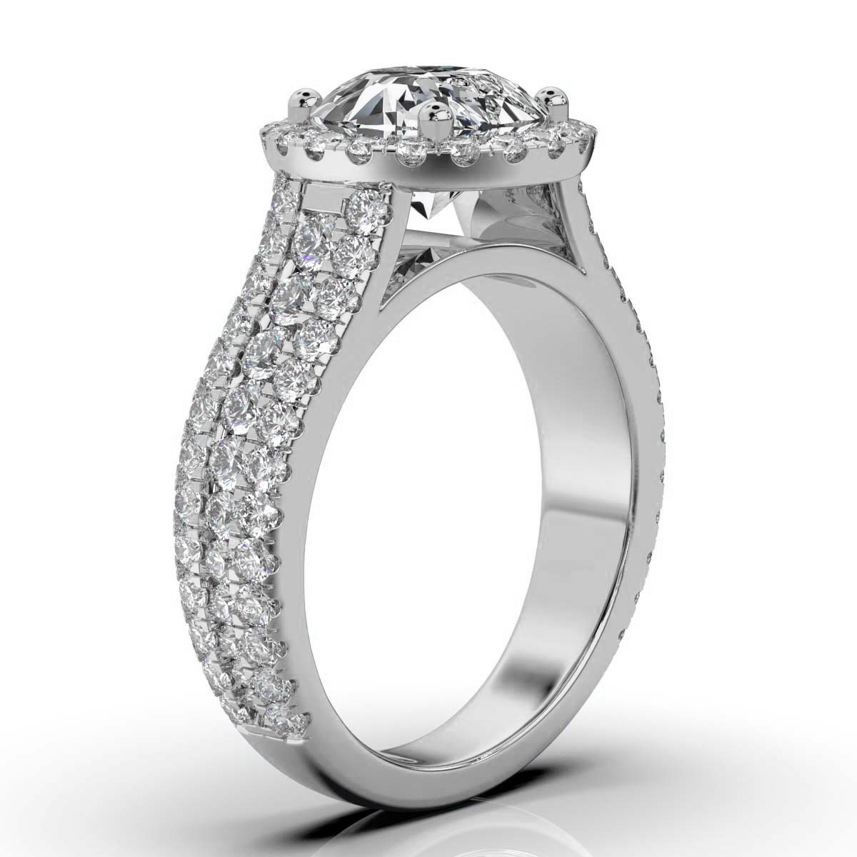 14K White Gold Scarlett Halo Lab Grown Diamond Engagement Ring (1 1/2 ct. tw)