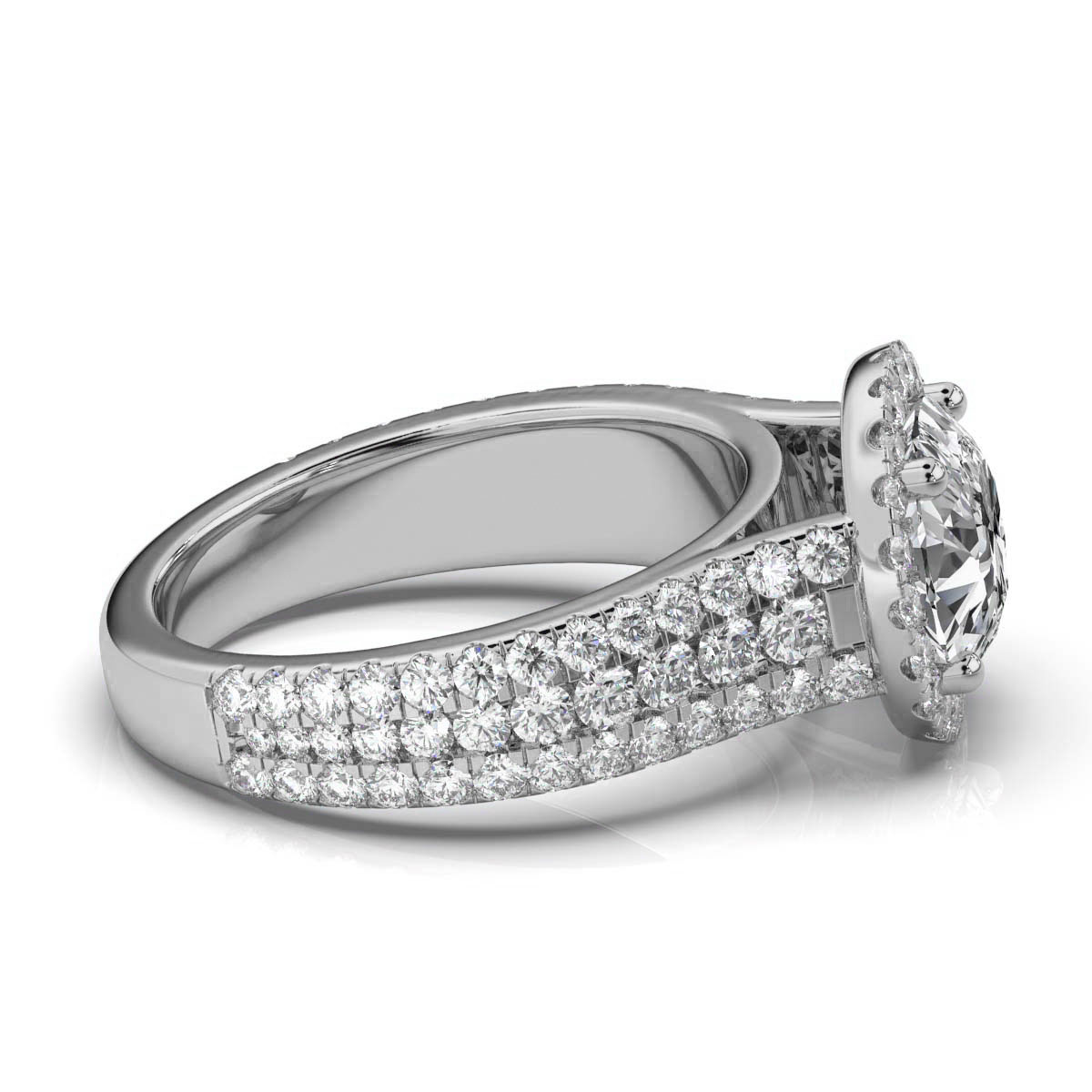 14K White Gold Scarlett Halo Lab Grown Diamond Engagement Ring (1 1/2 ct. tw)