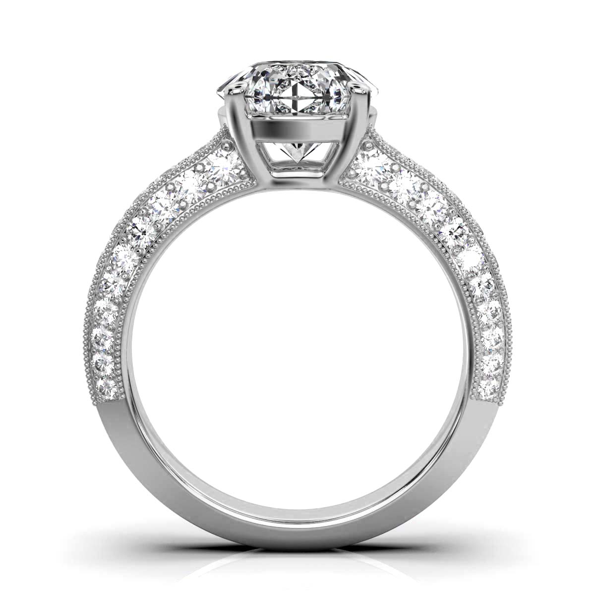 14K White Gold Everleigh Milgrain Accents Lab Grown Diamond Ring (1 ct. tw)