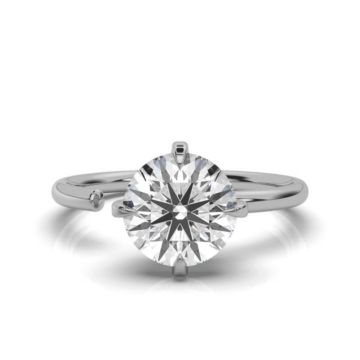 14K White Gold Luz Solitaire Engagement Ring 