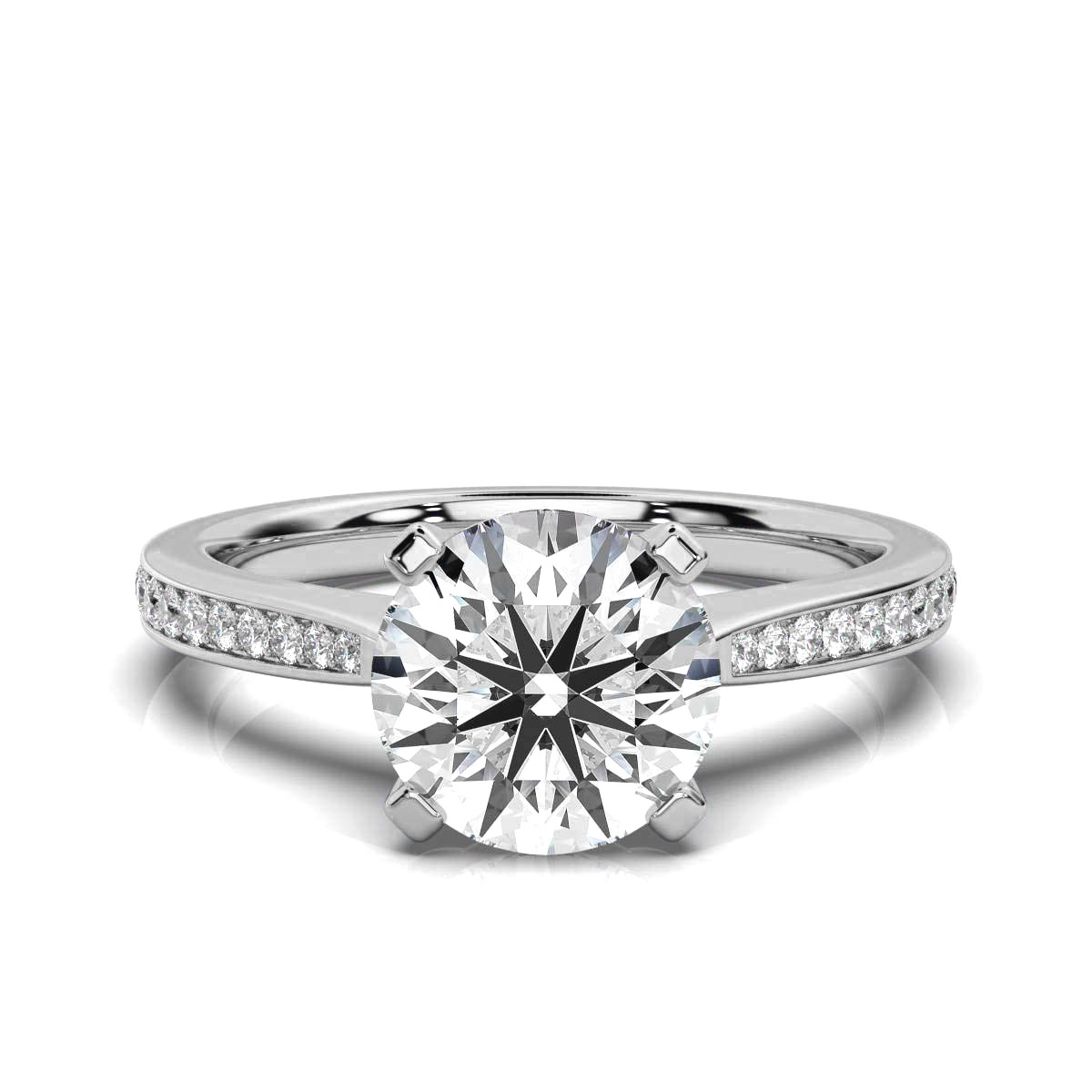 14K White Gold Gianna Channel Set Lab Grown Diamond Engagement Ring (1/5 ct. tw)