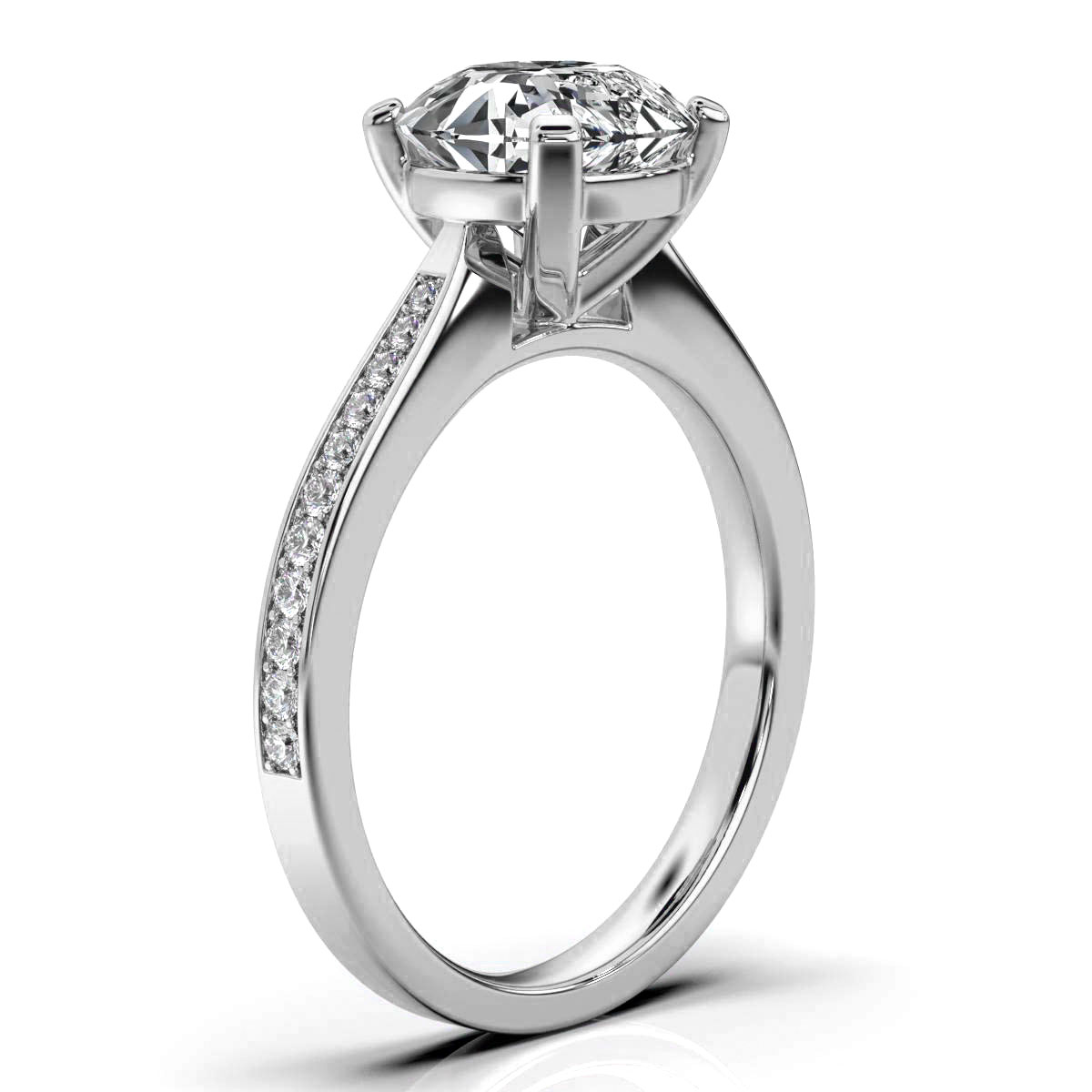 14K White Gold Gianna Channel Set Lab Grown Diamond Engagement Ring (1/5 ct. tw)