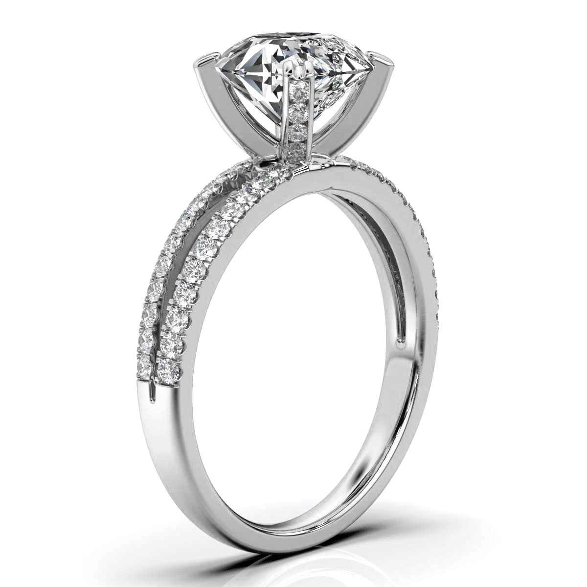 14K White Gold Deborah Split Shank Lab Grown Diamond Engagement Ring (1/2 ct. tw)