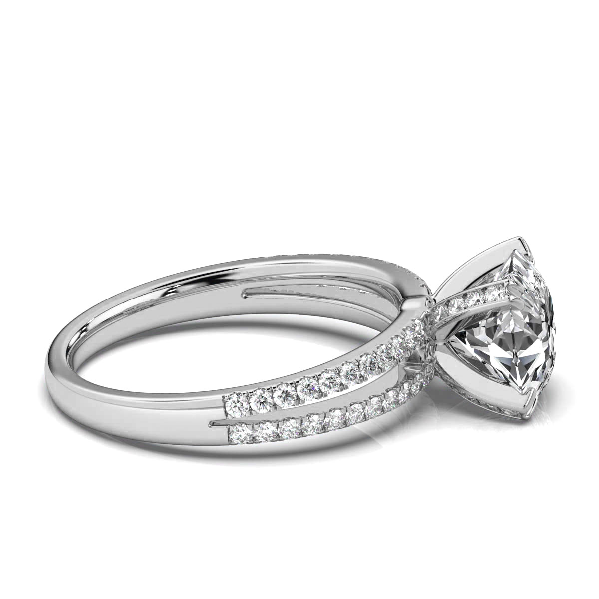 14K White Gold Deborah Split Shank Lab Grown Diamond Engagement Ring (1/2 ct. tw)
