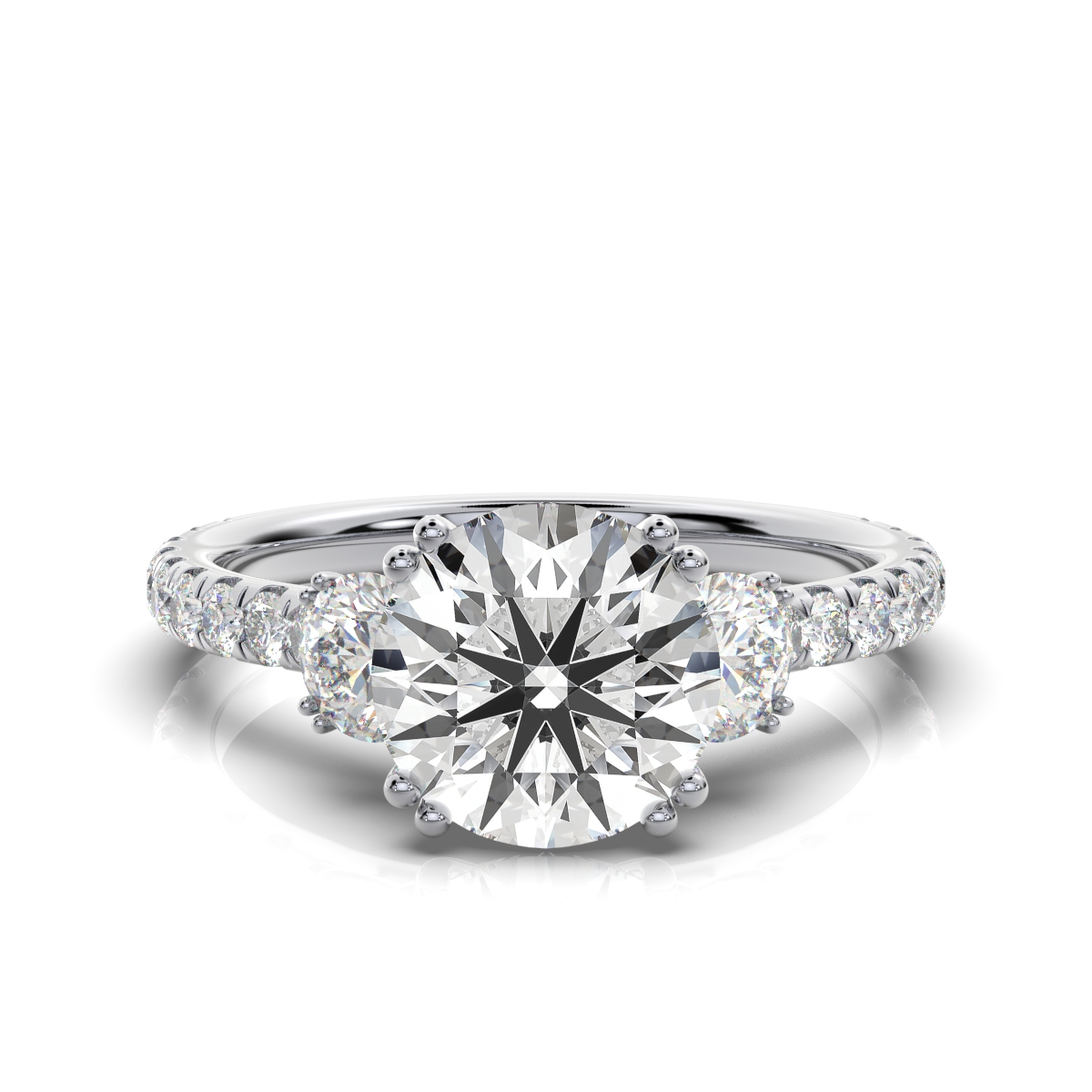 14K White Gold Versha Three Stone Lab Grown Diamond Ring (1 1/3 ct. tw)
