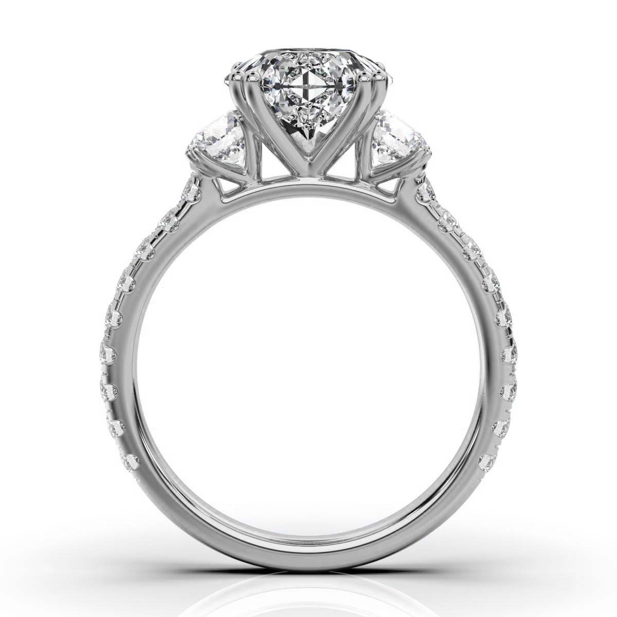 14K White Gold Versha Three Stone Lab Grown Diamond Ring (1 1/3 ct. tw)