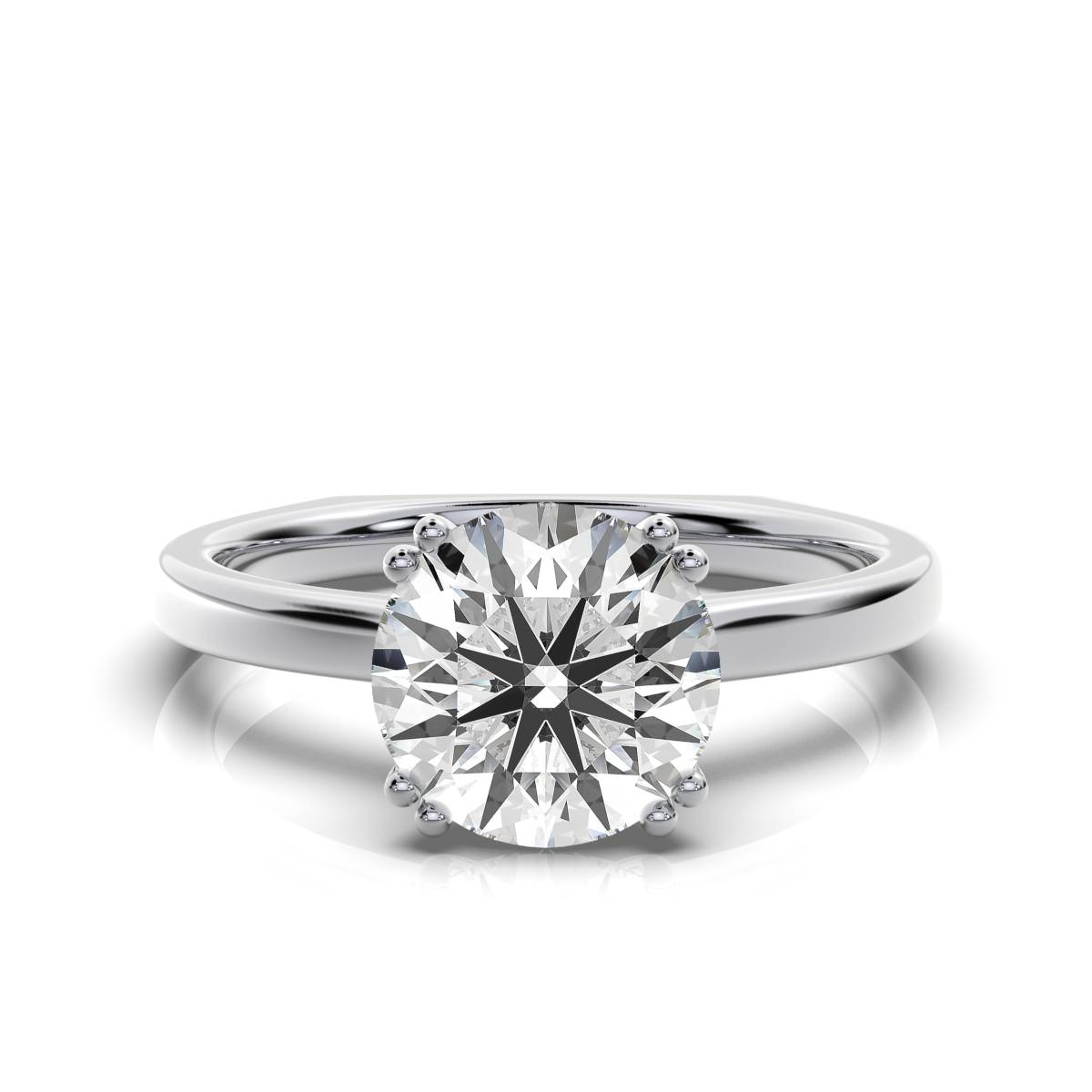 14K White Gold Hazel Solitaire Engagement Ring 