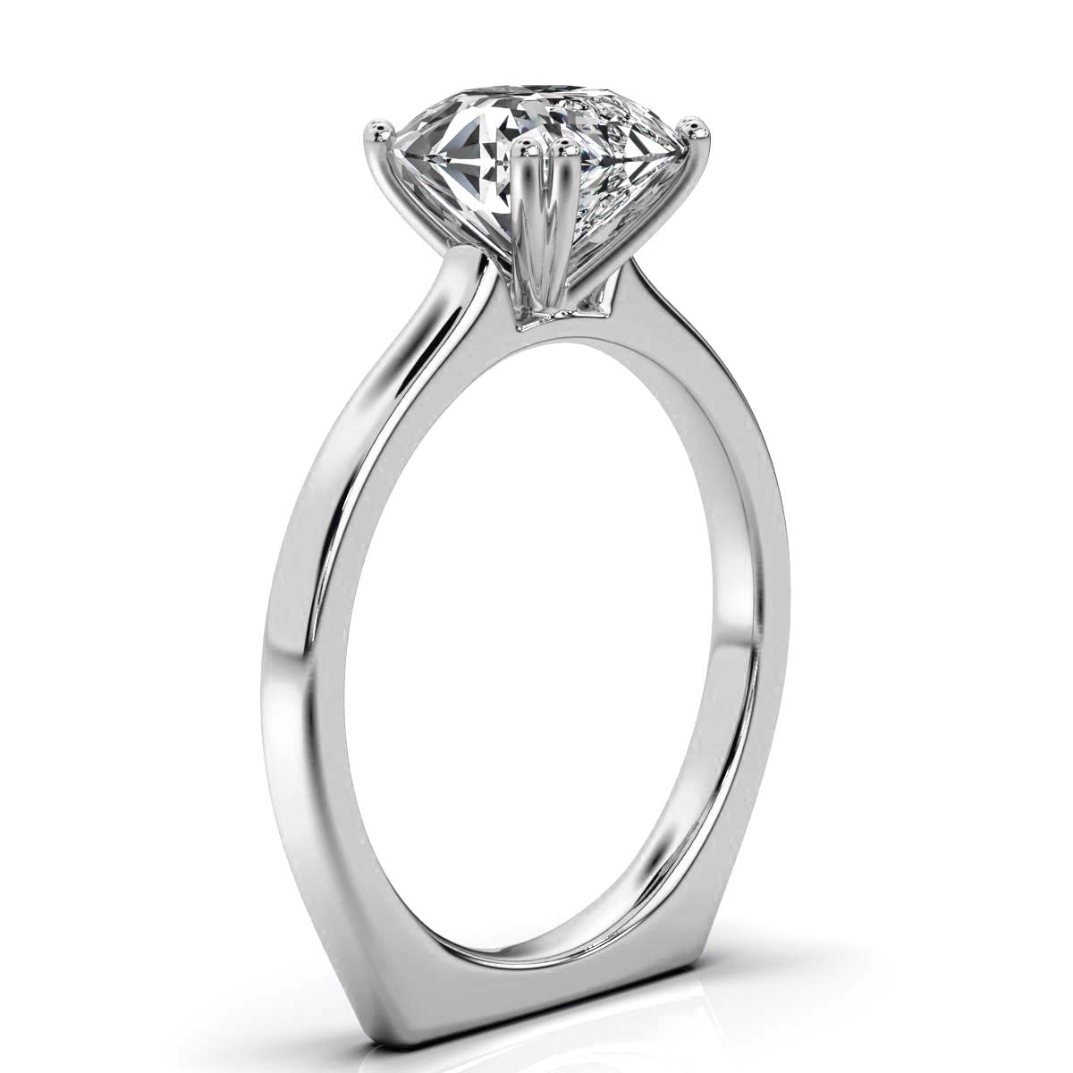 14K White Gold Hazel Solitaire Engagement Ring 