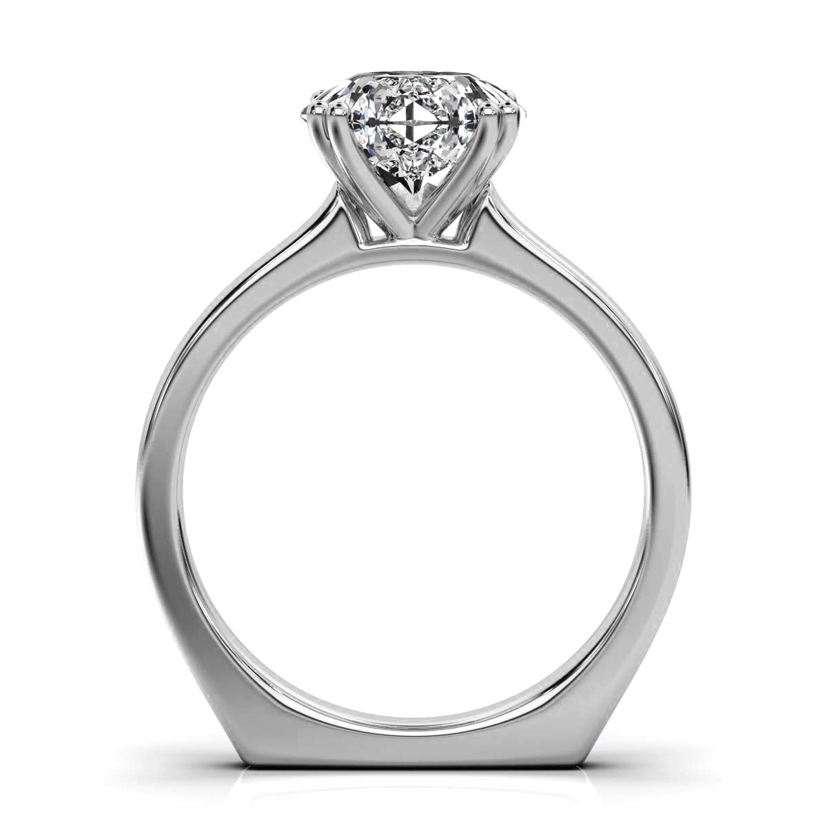 14K White Gold Hazel Solitaire Engagement Ring 