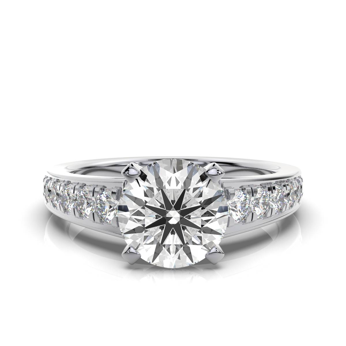 14K White Gold Bonnie Shared Prong Lab Grown Diamond Ring (1/2 ct. tw)