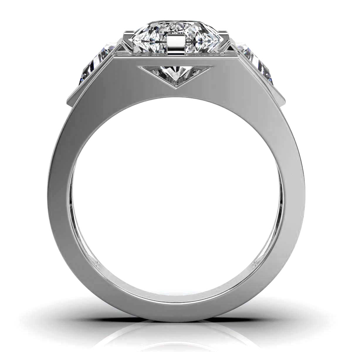 14K White Gold Logan Three Stone Triangle Lab Grown Diamond Ring (1 1/2 ct. tw)