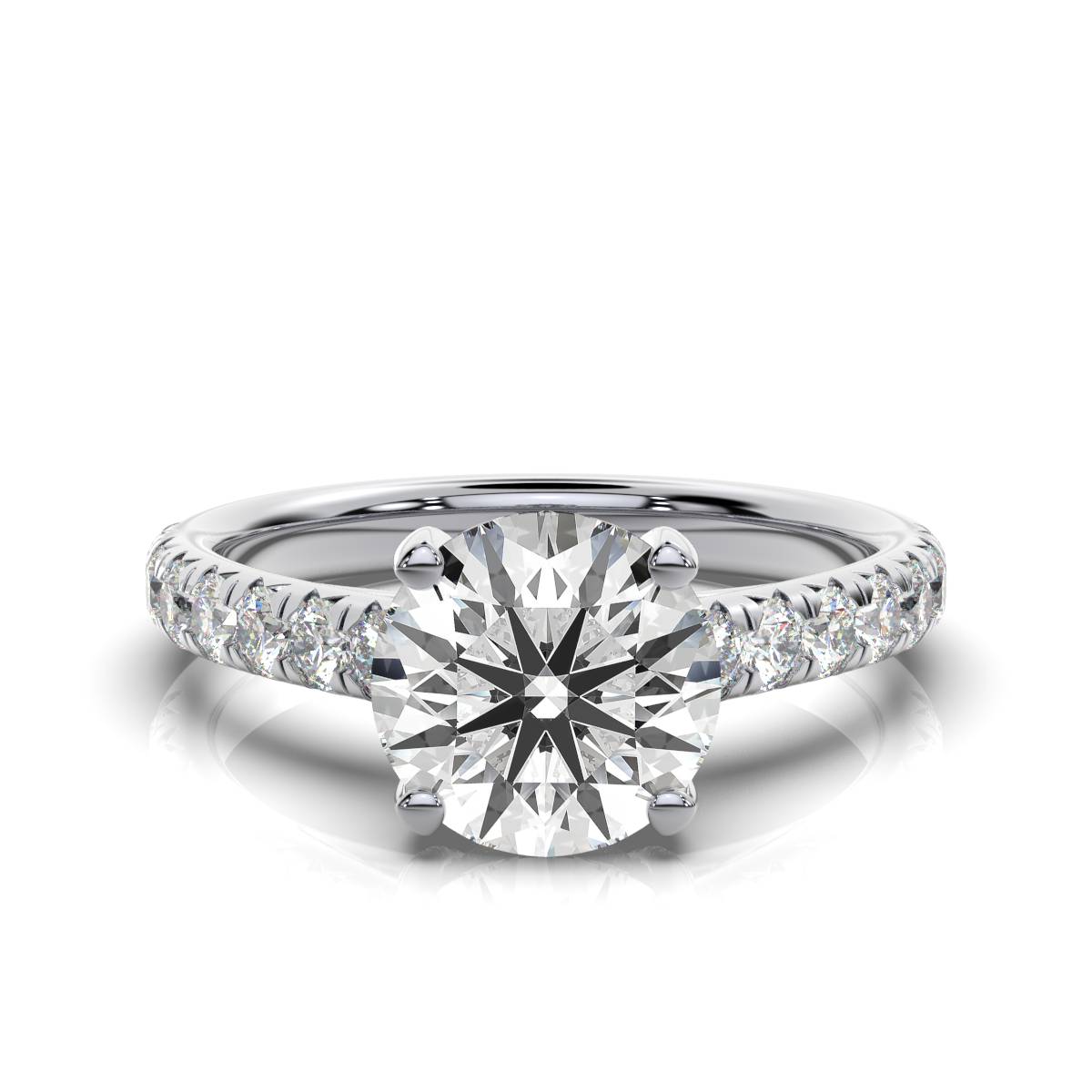 14K White Gold Matilda Hidden Accents Lab Grown Diamond Ring (2/3 ct. tw)