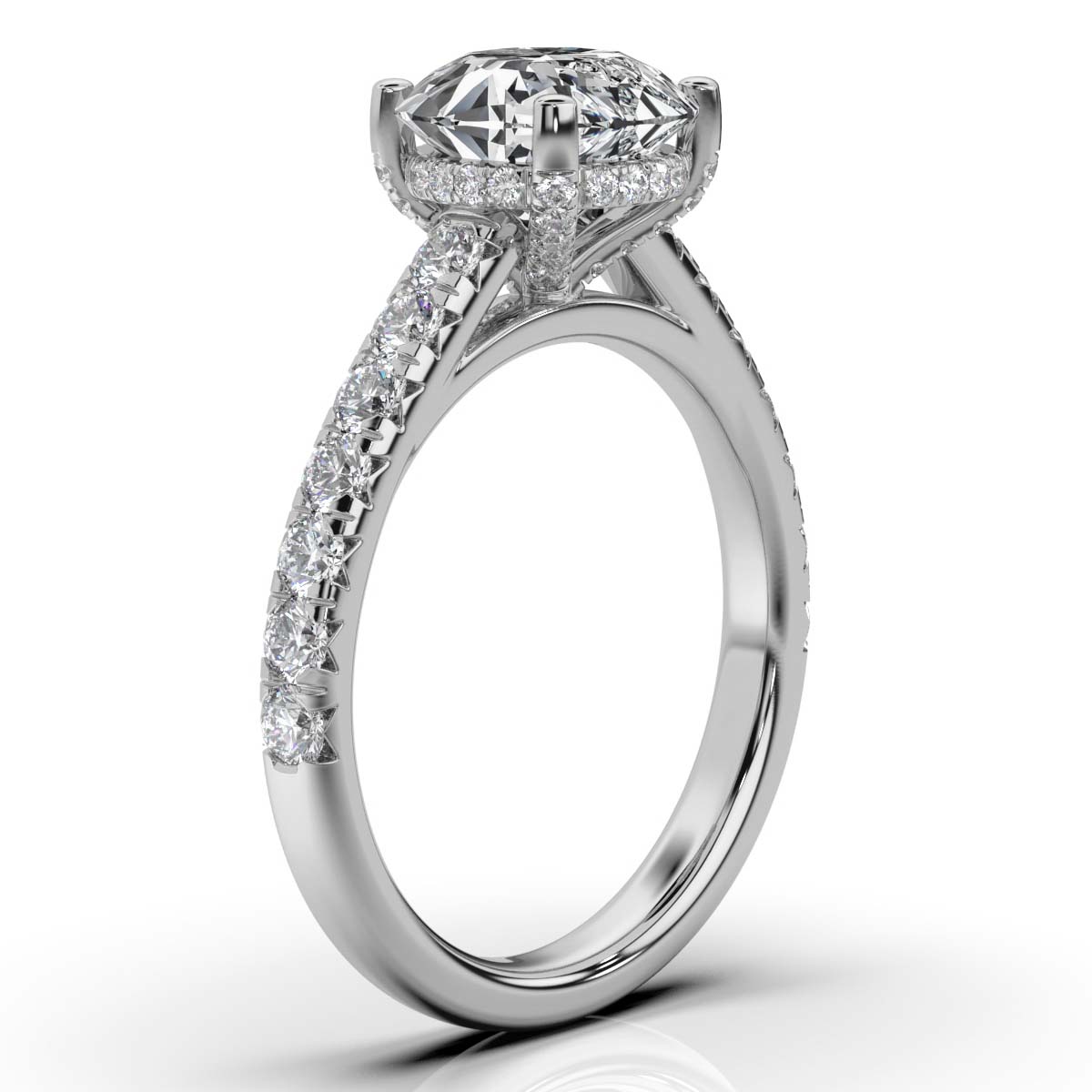 14K White Gold Matilda Hidden Accents Lab Grown Diamond Ring (2/3 ct. tw)