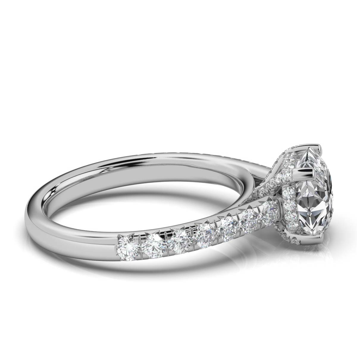 14K White Gold Matilda Hidden Accents Lab Grown Diamond Ring (2/3 ct. tw)