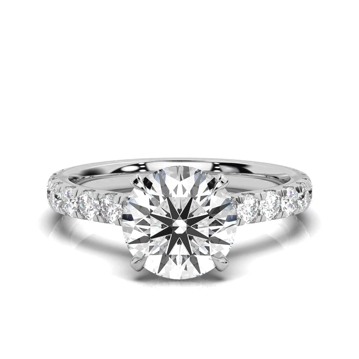 14K White Gold Nicole Hidden Accents Lab Grown Diamond Engagement Ring (4/5 ct. tw)