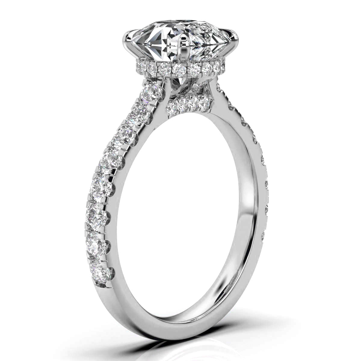 14K White Gold Nicole Hidden Accents Lab Grown Diamond Engagement Ring (4/5 ct. tw)