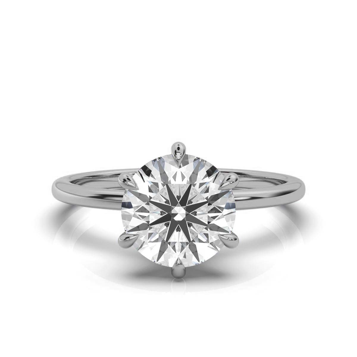 14K White Gold Lux Hidden Accents Lab Grown Diamond Ring (1/20 ct. tw)