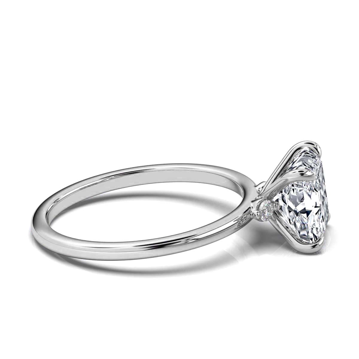 14K White Gold Lux Hidden Accents Lab Grown Diamond Ring (1/20 ct. tw)