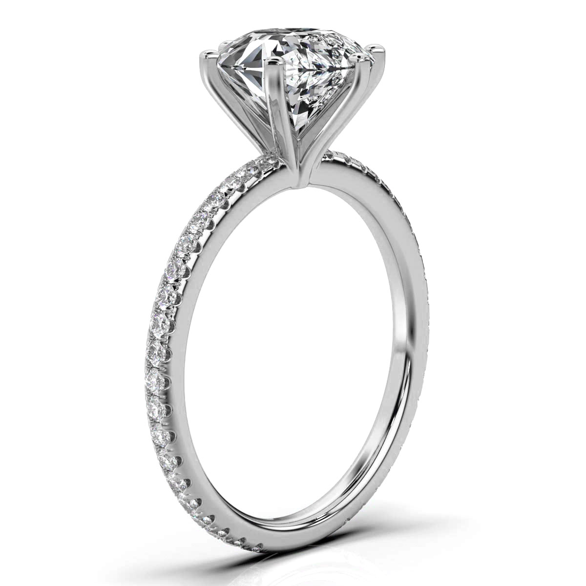 14K White Gold Viviana Accents Lab Grown Diamond Engagement Ring (2/5 ct. tw)