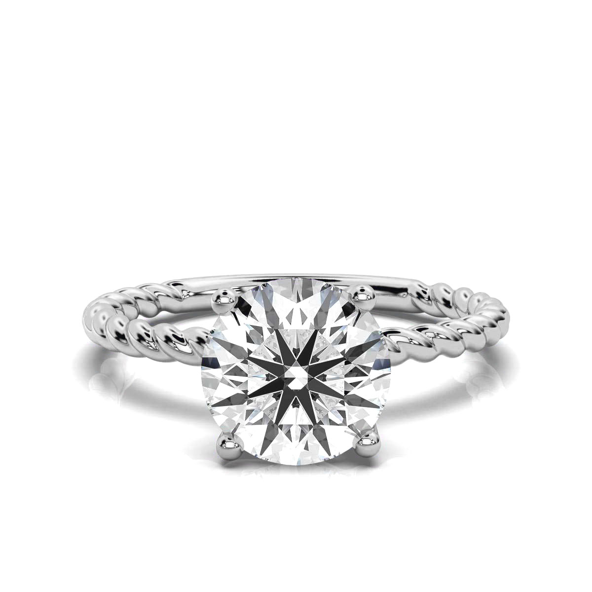 14K White Gold Faith Solitaire Engagement Ring 