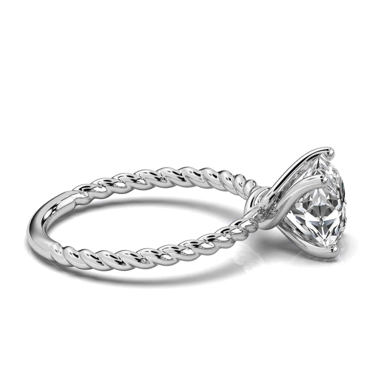 14K White Gold Faith Solitaire Engagement Ring 